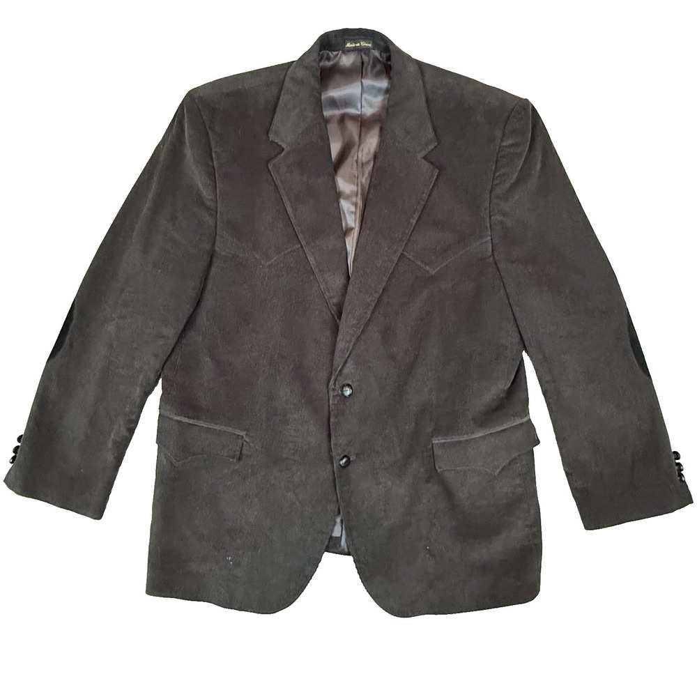 Circle S Sport Coat Mens 50R Brown Corduroy Western Elbow Patch‎ Blazer Jacket